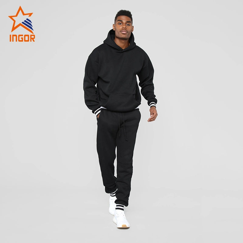 Ingorsports Custom Wholesale Mens Sweat Suits 2 Pieces Hoodie Set Jogging Suit Tracksuits for Men