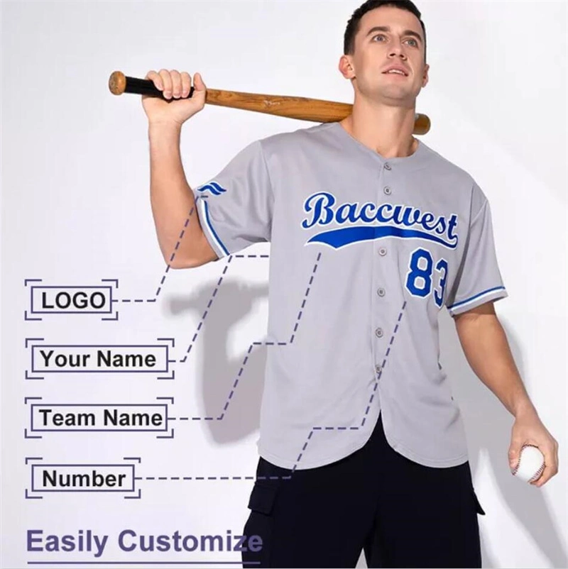 Quick Dry Breathable Men′s Custom Design Sublimation Printed Baseball Uniform Jersey and Trousers