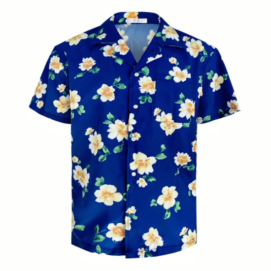 남성용 여름 해변 스포츠 셔츠, 하와이안 프린트 캐주얼 휴가 셔츠